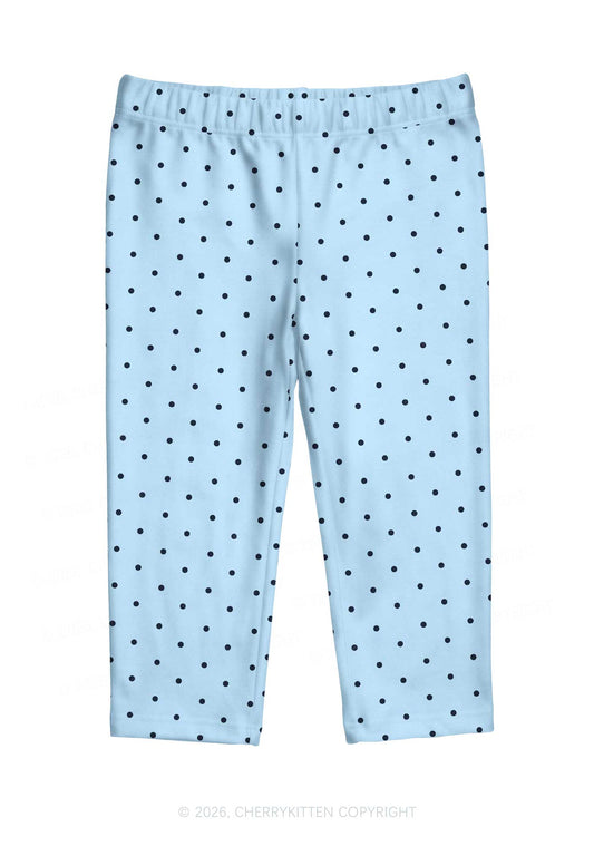 Black Dots On Blue Y2K Print Capri Pants Cherrykitten