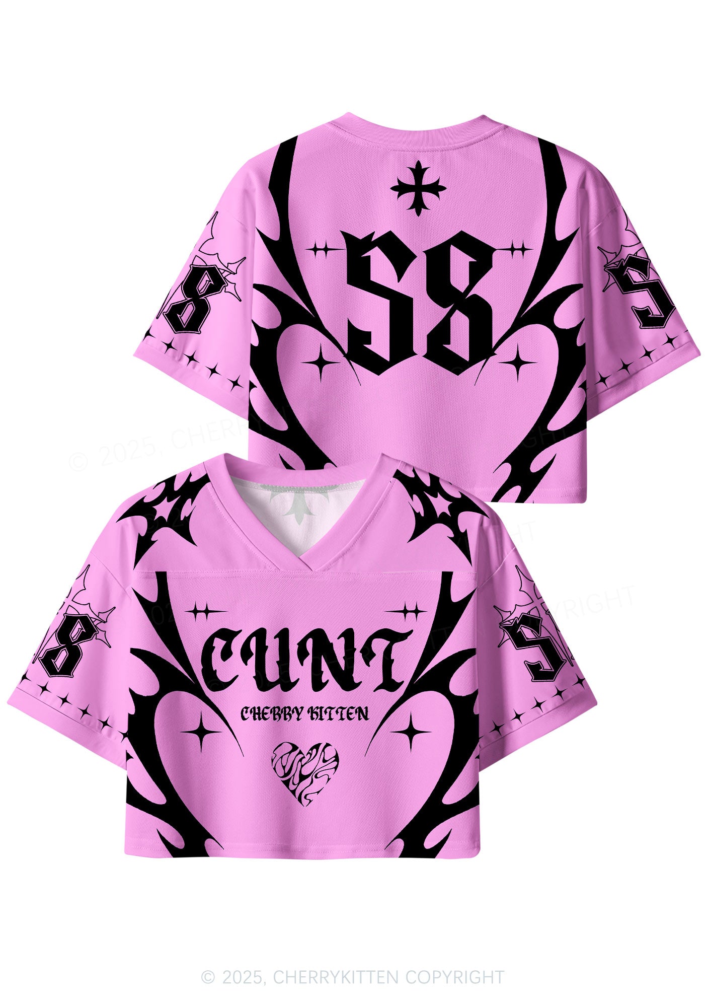 Custom Pink Flame Cxxt Y2K Crop Sport Jersey Shirts Cherrykitten