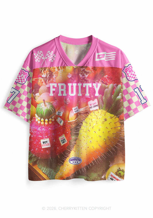 Pink Fruity Pride Y2K Sport Jersey Shirts Cherrykitten