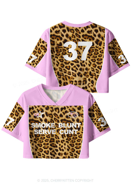 Custom Leopard Smoke Blunt Y2K Crop Sport Jersey Shirts Cherrykitten