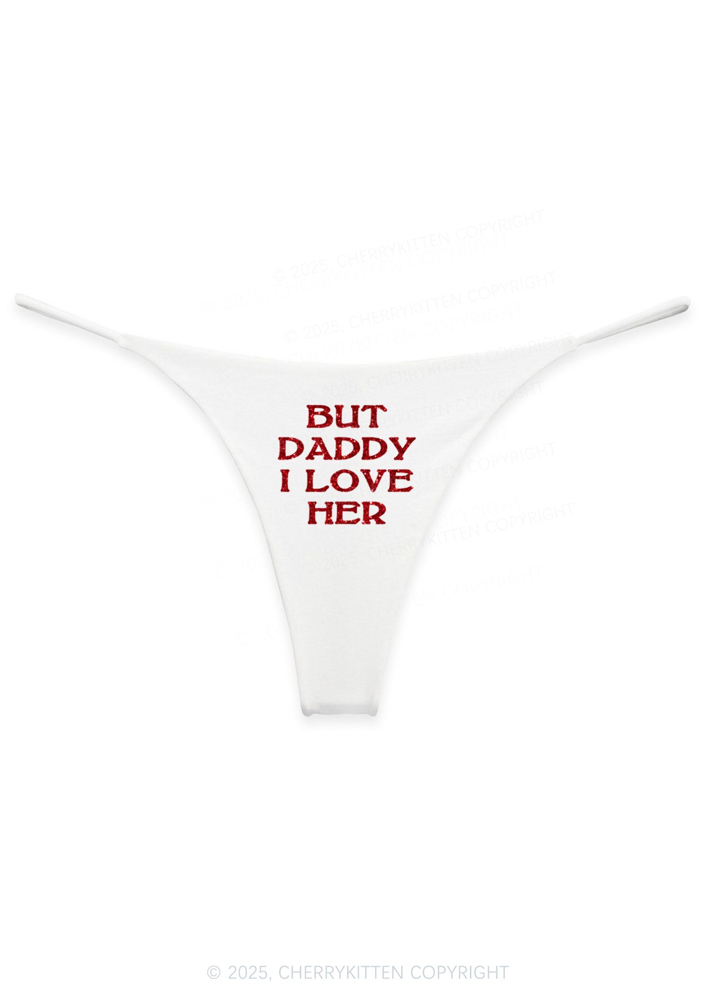 Glitter But Daddy I Love Her Y2K Bikini String Thong Cherrykitten