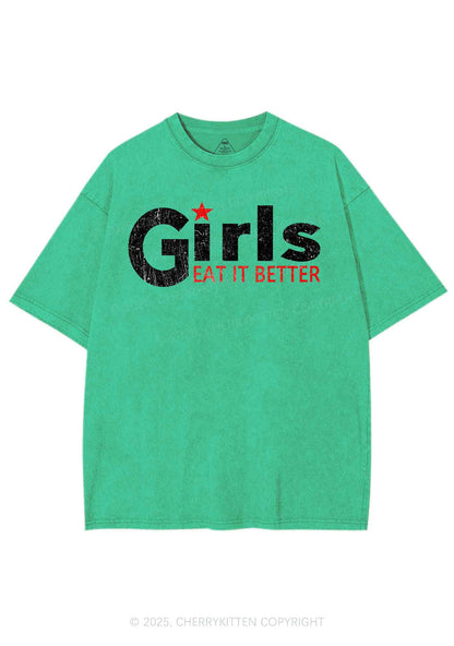 Girls Eat It Better  Pride Y2K Shirts Washed Tee Cherrykitten