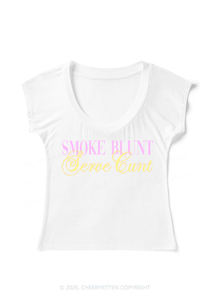 Smoke Blunt Y2K V Neck T Shirts Cherrykitten