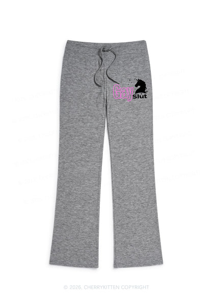Gay Slxt Unicorn Pride Y2K Low Rise Drawstring Flare Pants Cherrykitten