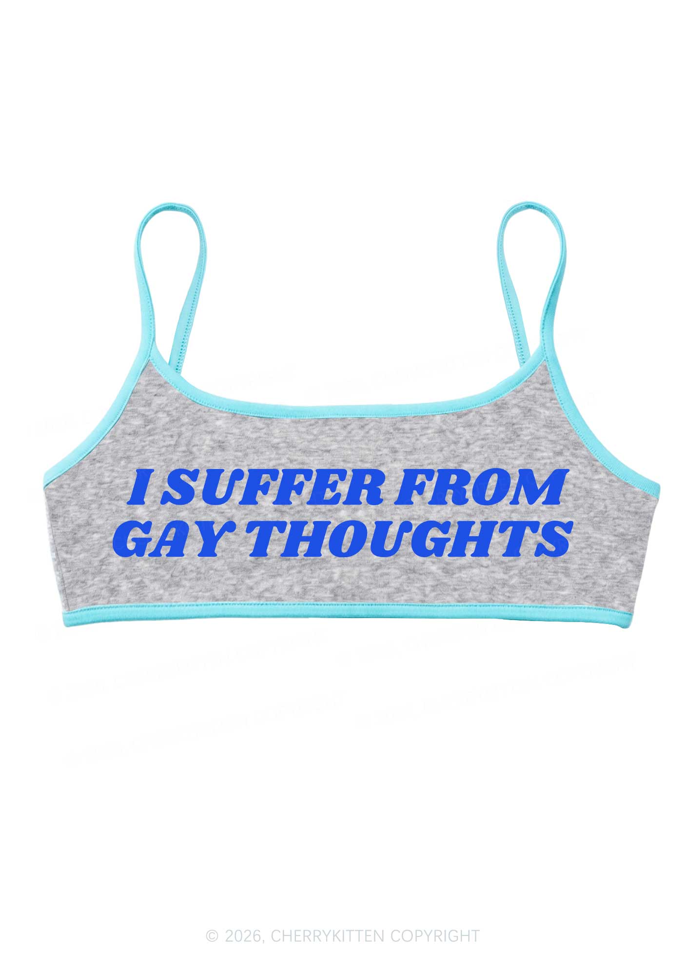 I Suffer From Gay Thoughts Pride Y2K Super Crop Cami Cherrykitten
