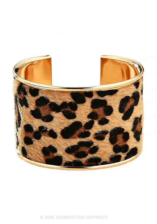 Leopard Y2K Open Bangle Cherrykitten