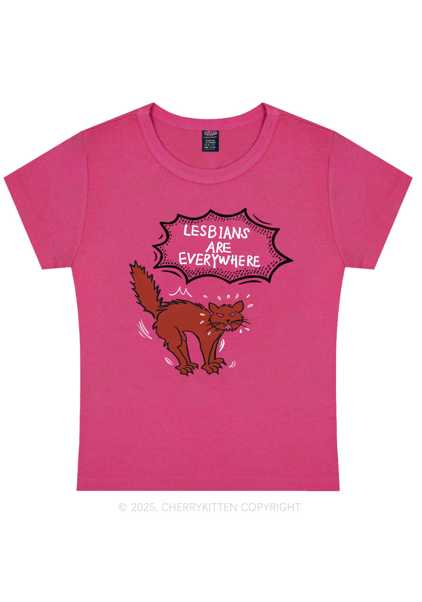 Lesbians Are Everywhere Y2K Baby Tee Cherrykitten
