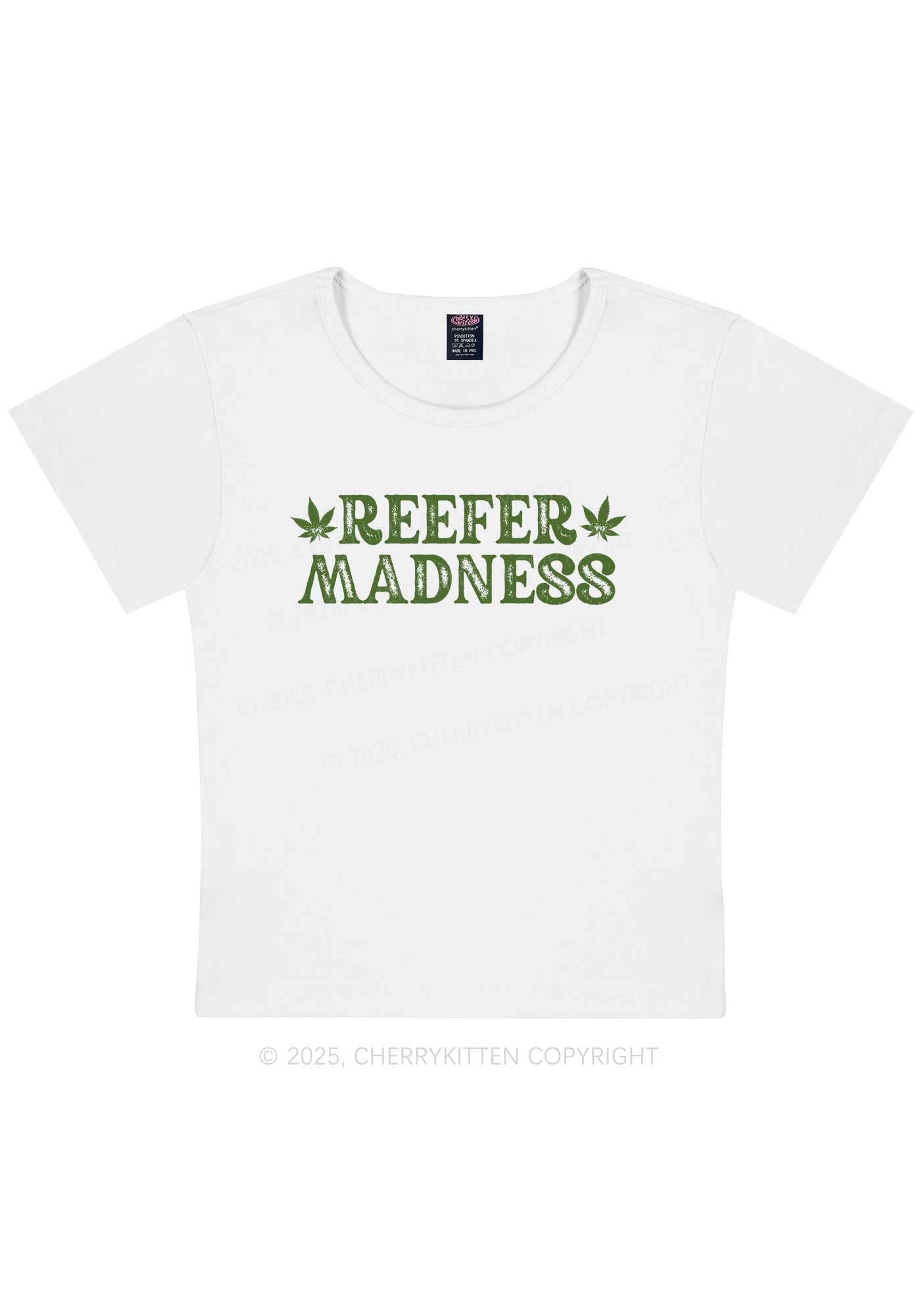 Green Madness Y2K Baby Tee Cherrykitten