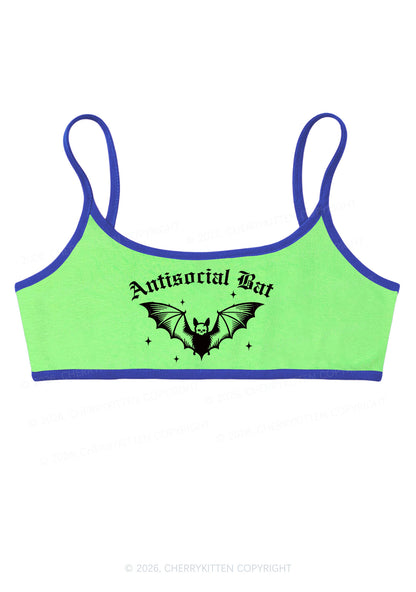 Halloween Antisocial Bat Y2K Super Crop Cami Cherrykitten