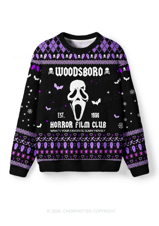 Halloween Horror Film Club Y2K Christmas Knit Sweatshirt Cherrykitten