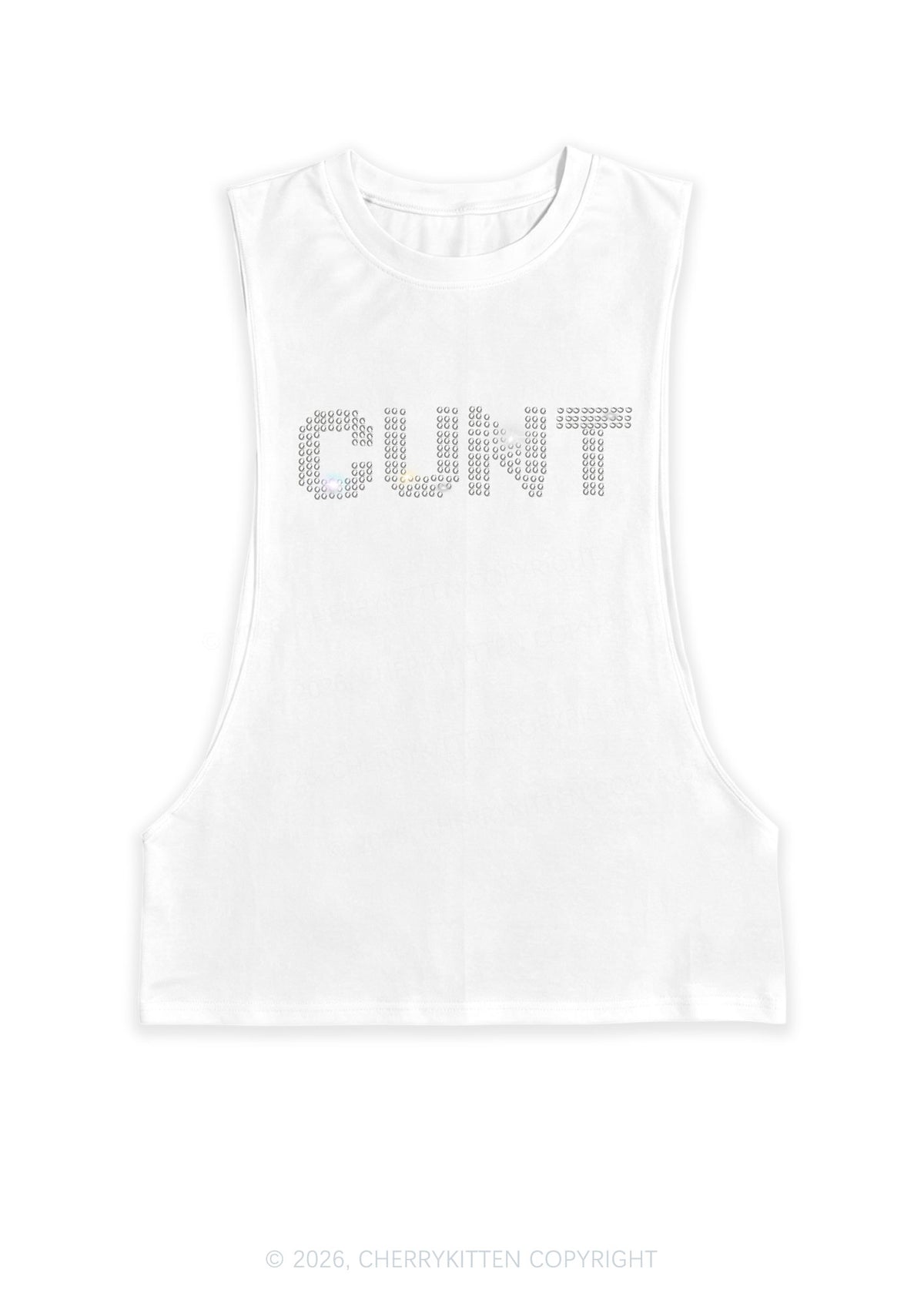 Rhinestone Cxxt Y2K Men Muscle Side Cutoff Tank Top Cherrykitten