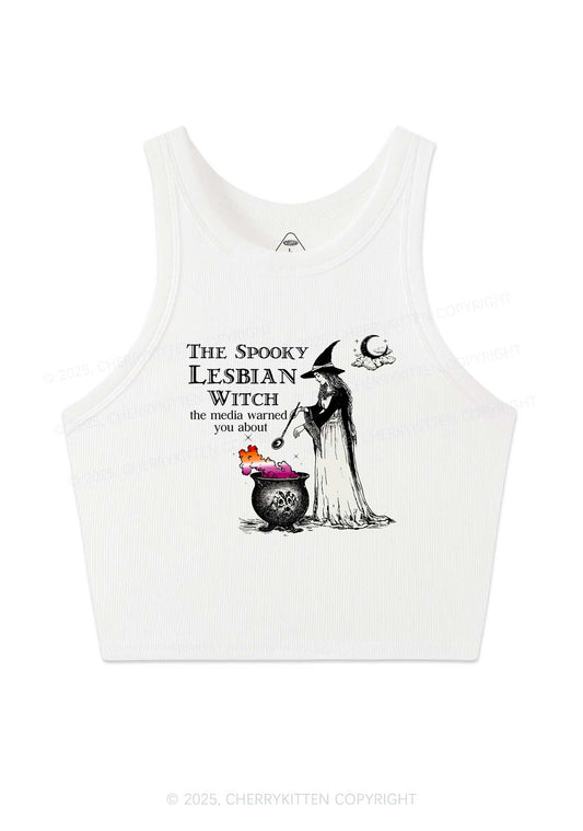 The Spooky Lesbian Witch Y2K Crop Tank Top Cherrykitten