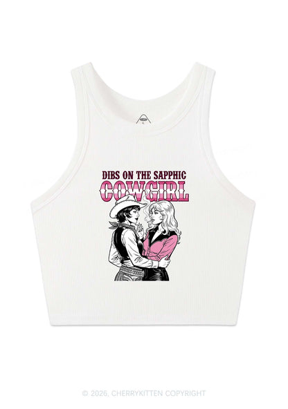 Dibs On The Sapphic Cowgirl Pride Y2K Crop Tank Top Cherrykitten