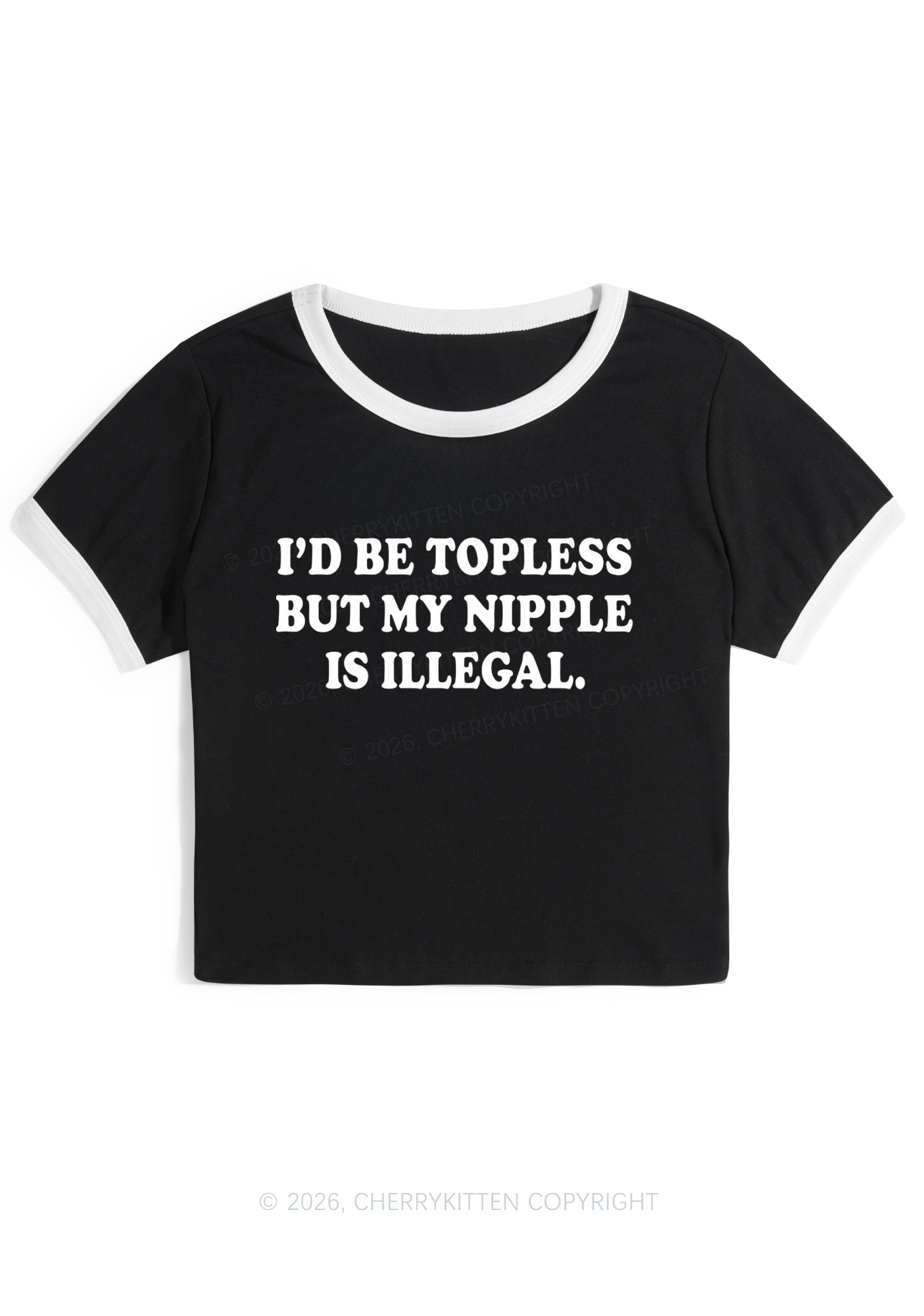 My Nxpple Is Illegal Y2K Ringer Tee Cherrykitten