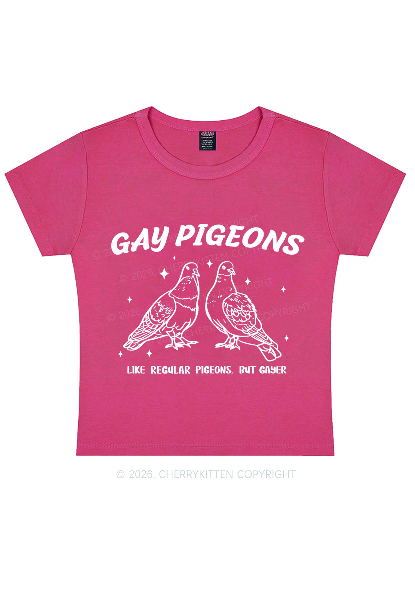 Gay Pigeons Pride Y2K Baby Tee Cherrykitten