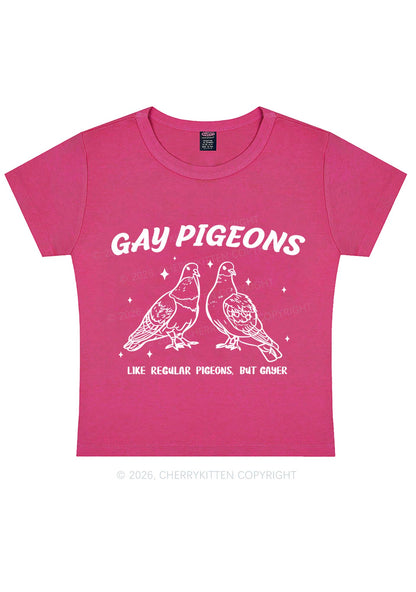 Gay Pigeons Pride Y2K Baby Tee Cherrykitten
