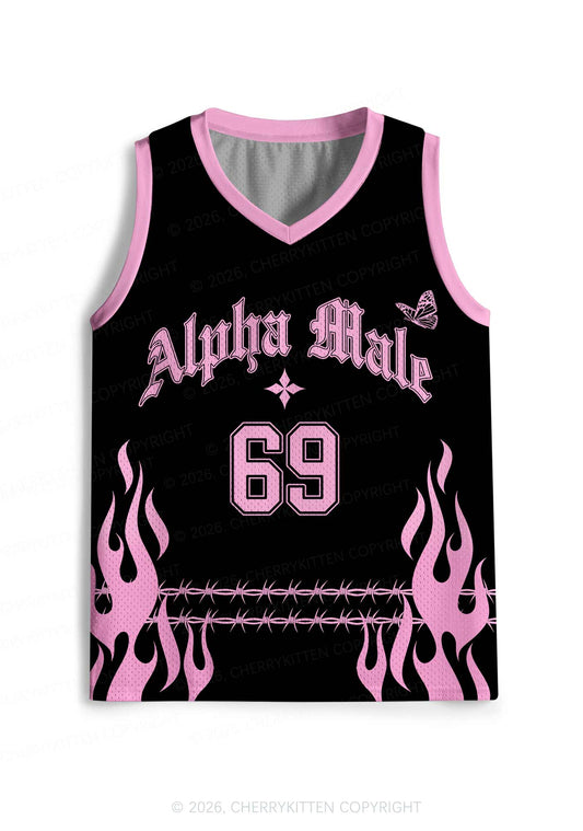 Pink Alpha Male Butterfly Pride Y2K Sport Jersey Tank Cherrykitten