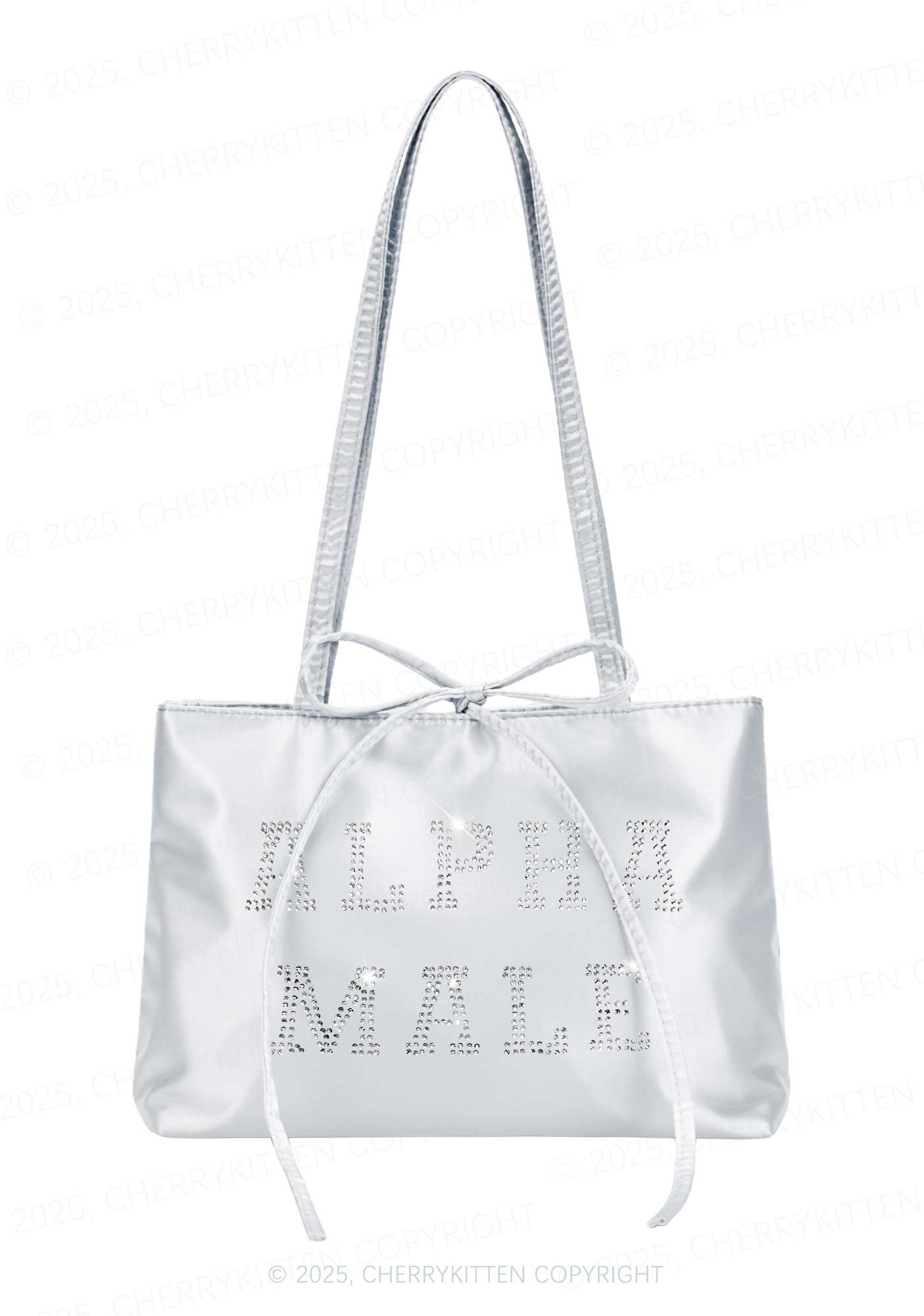Rhinestone Alpha Male Y2K Satin Bags Cherrykitten