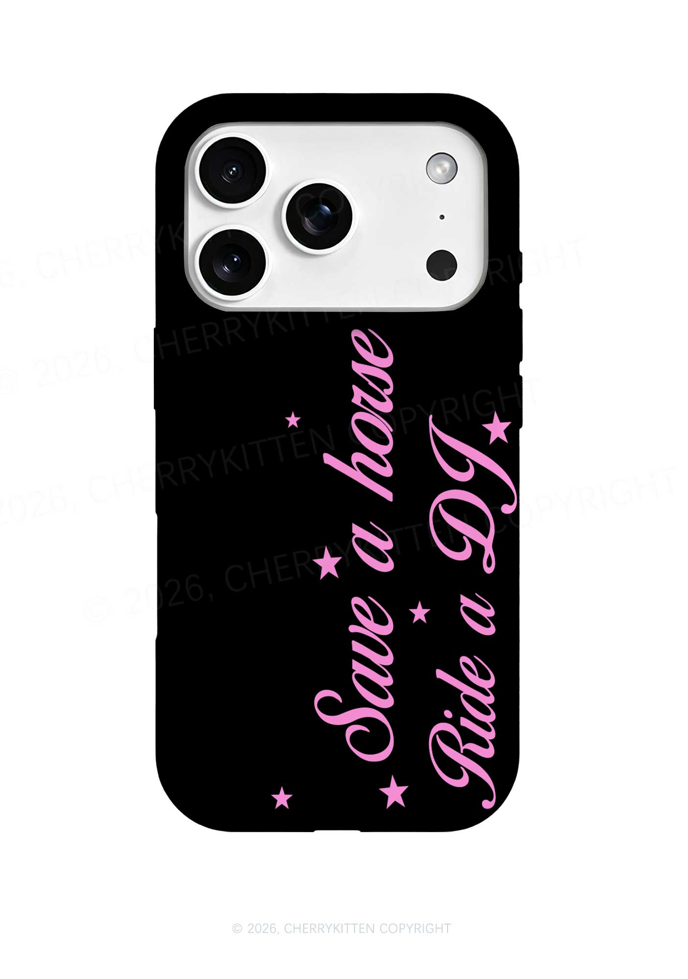 Black Save Horse Ride DJ Y2K Phone Case Cherrykitten