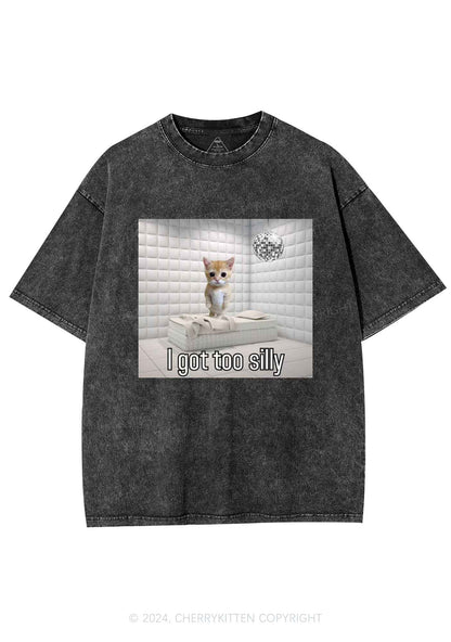 Silly Cat Y2K Washed Tee Cherrykitten