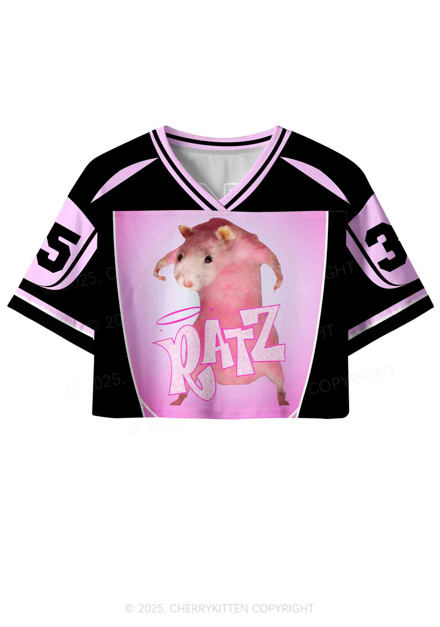 Custom Black Ratz Y2K Crop Sport Jersey Shirts Cherrykitten