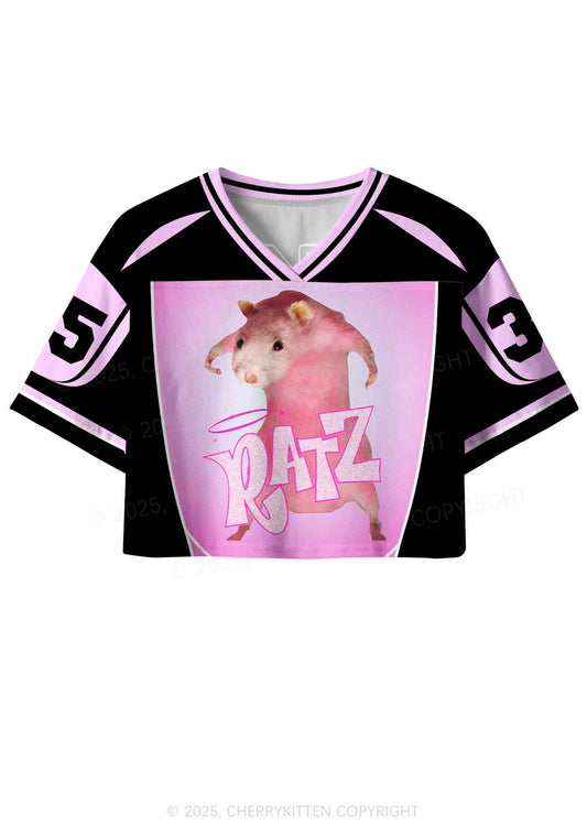 Custom Black Ratz Y2K Crop Sport Jersey Shirts Cherrykitten