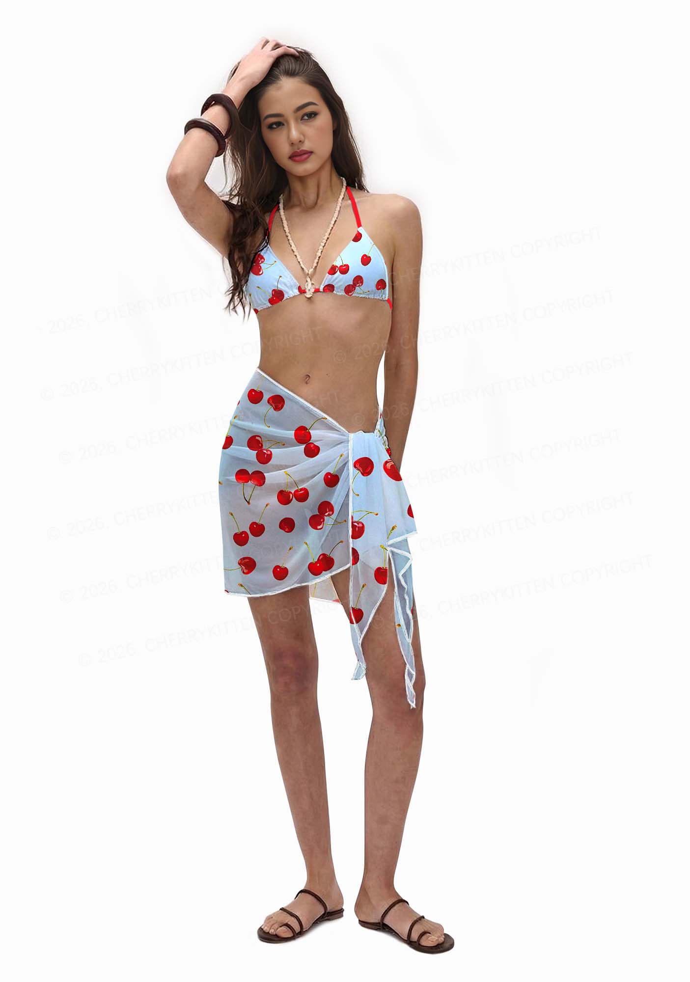 Cherry Sky Y2K Print Bikini Set Cherrykitten
