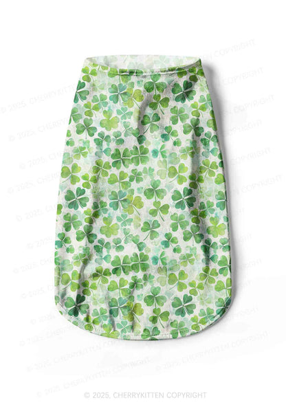 Green Shamrock Y2K Pet Tank Top Cherrykitten