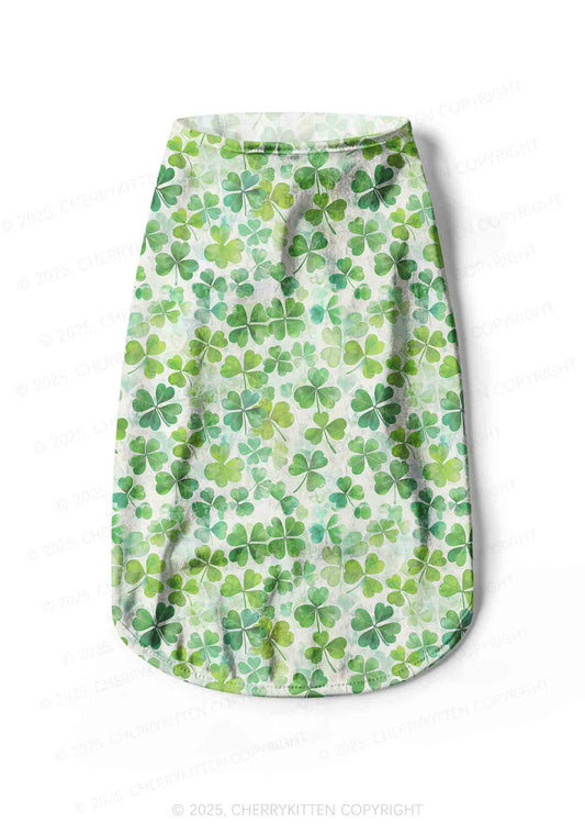 Green Shamrock Y2K Pet Tank Top Cherrykitten