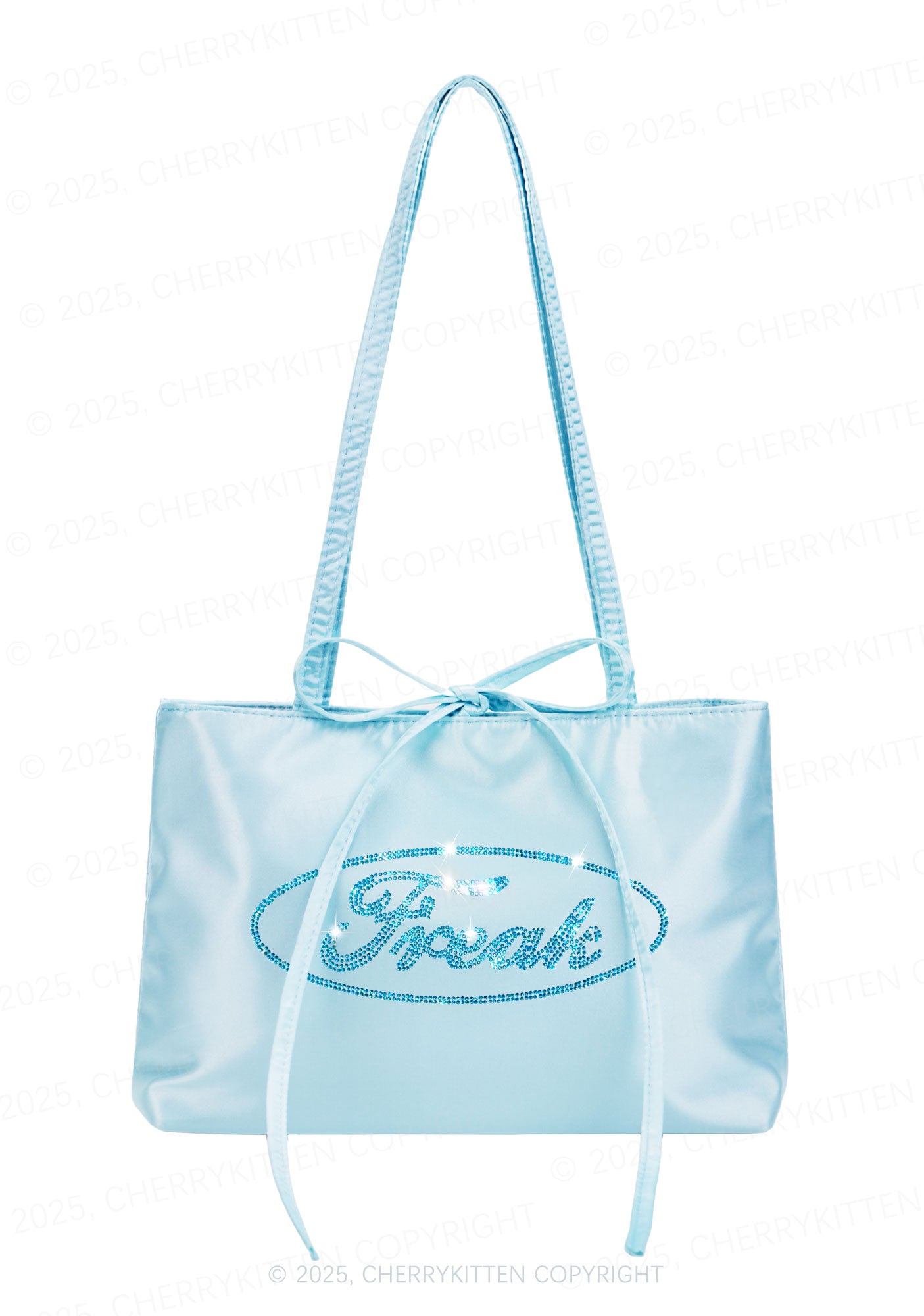 Rhinestone Oval Freak Y2K Satin Bags Cherrykitten