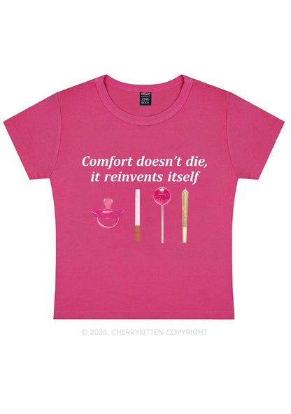 Comfort Doesnt Die Y2K Baby Tee Cherrykitten