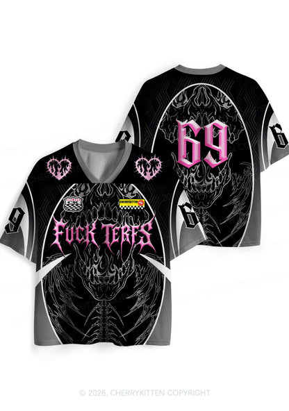 Fxxk Terfs Gothic Skull Pride Y2K Sport Jersey Shirts Cherrykitten