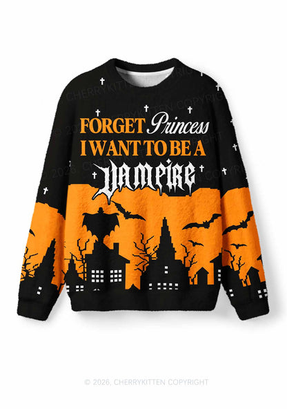 Halloween I Want To Be A Vampire Y2K Christmas Knit Sweatshirt Cherrykitten