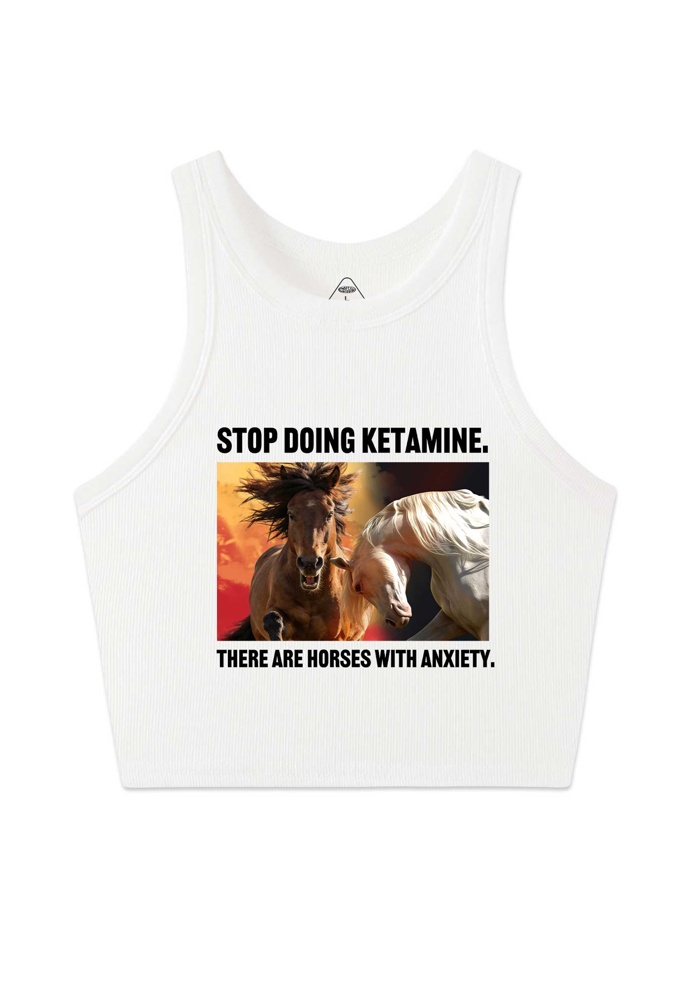 There Are Horses With Anxiety Y2K Crop Tank Top Cherrykitten