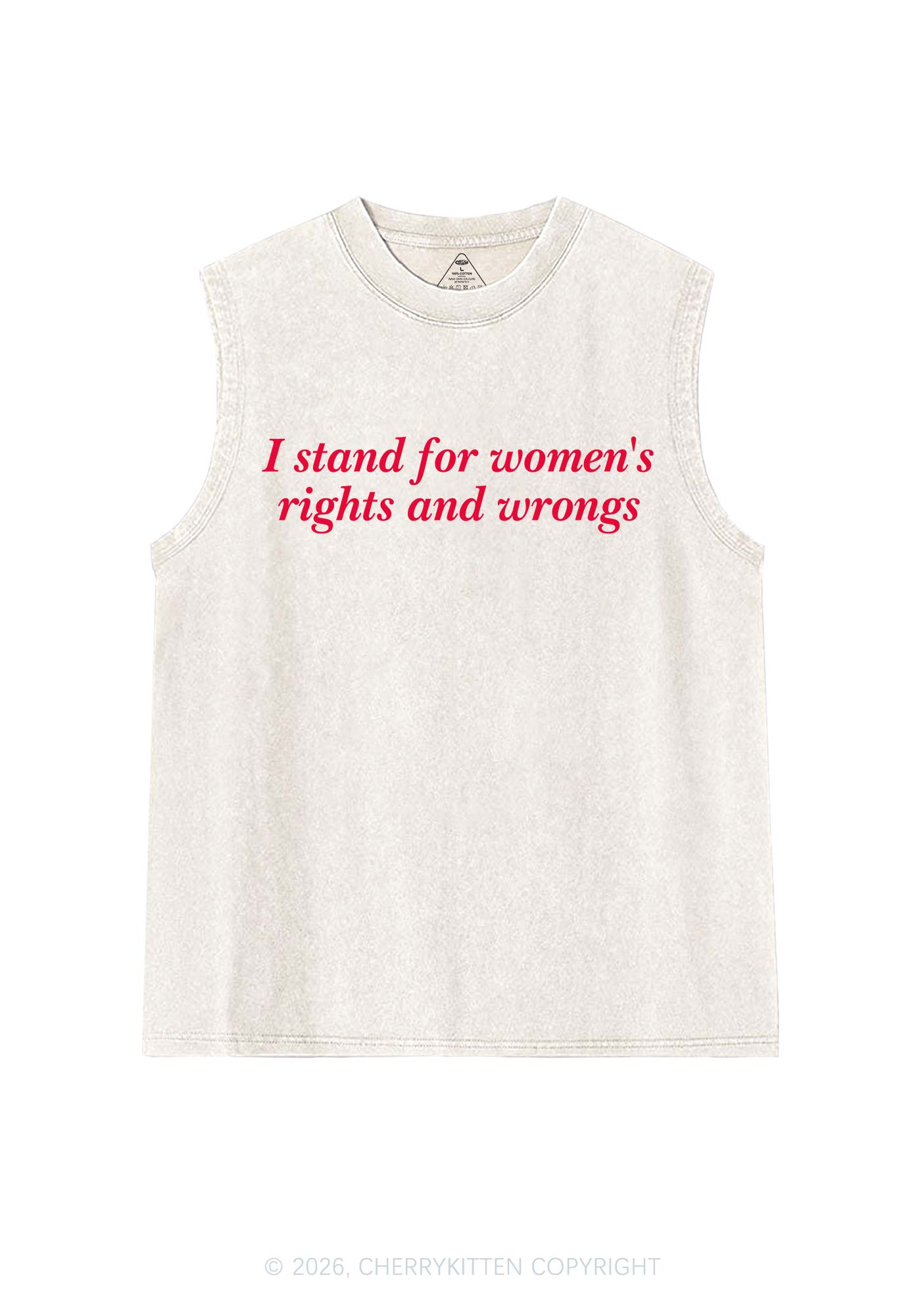 I Stand For Womens Rights Pride Y2K Washed Muscle Tank Cherrykitten