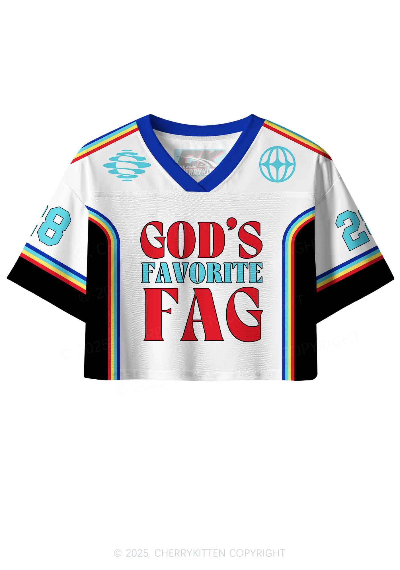 Custom Gods Favorite Fag Pride Y2K Crop Sport Jersey Shirts Cherrykitten