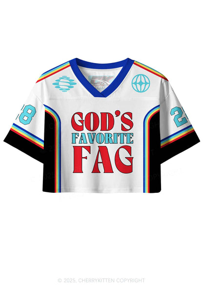 Custom Gods Favorite Fag Pride Y2K Crop Sport Jersey Shirts Cherrykitten
