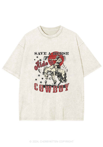 Ride A Cowboy Y2K Washed Tee Cherrykitten