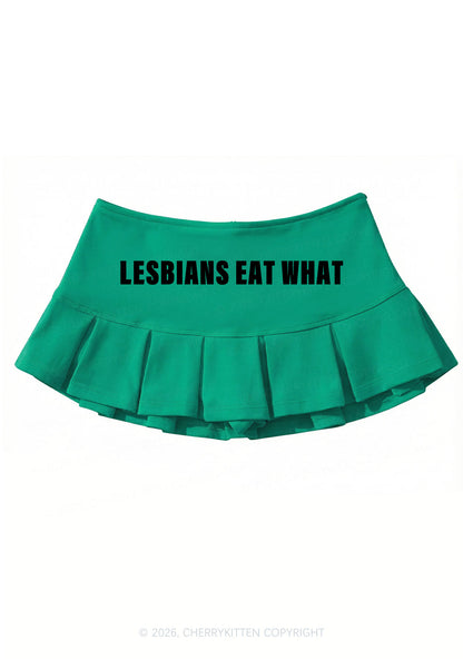 Lesbians Eat What Pride Y2K Mini Pleated Skirts Cherrykitten