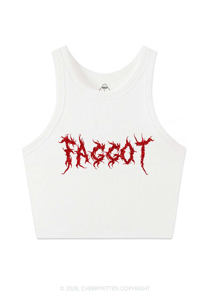 Glitter Punk Faggot Pride Y2K Crop Tank Top Cherrykitten