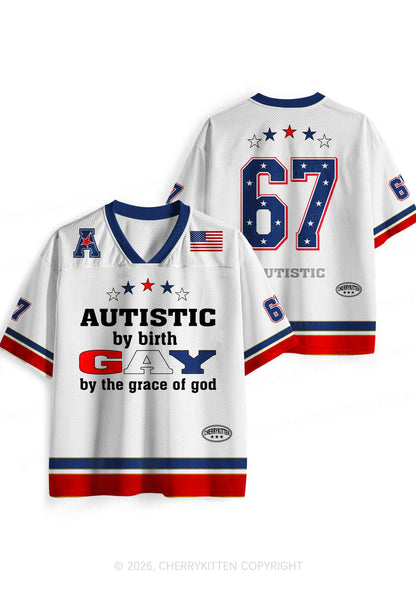 Autistic By Birth Gay Pride Y2K Sport Jersey Shirts Cherrykitten