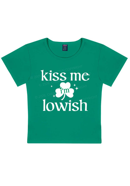 Kiss Me Im Iowish St Patricks Y2K Baby Tee Cherrykitten