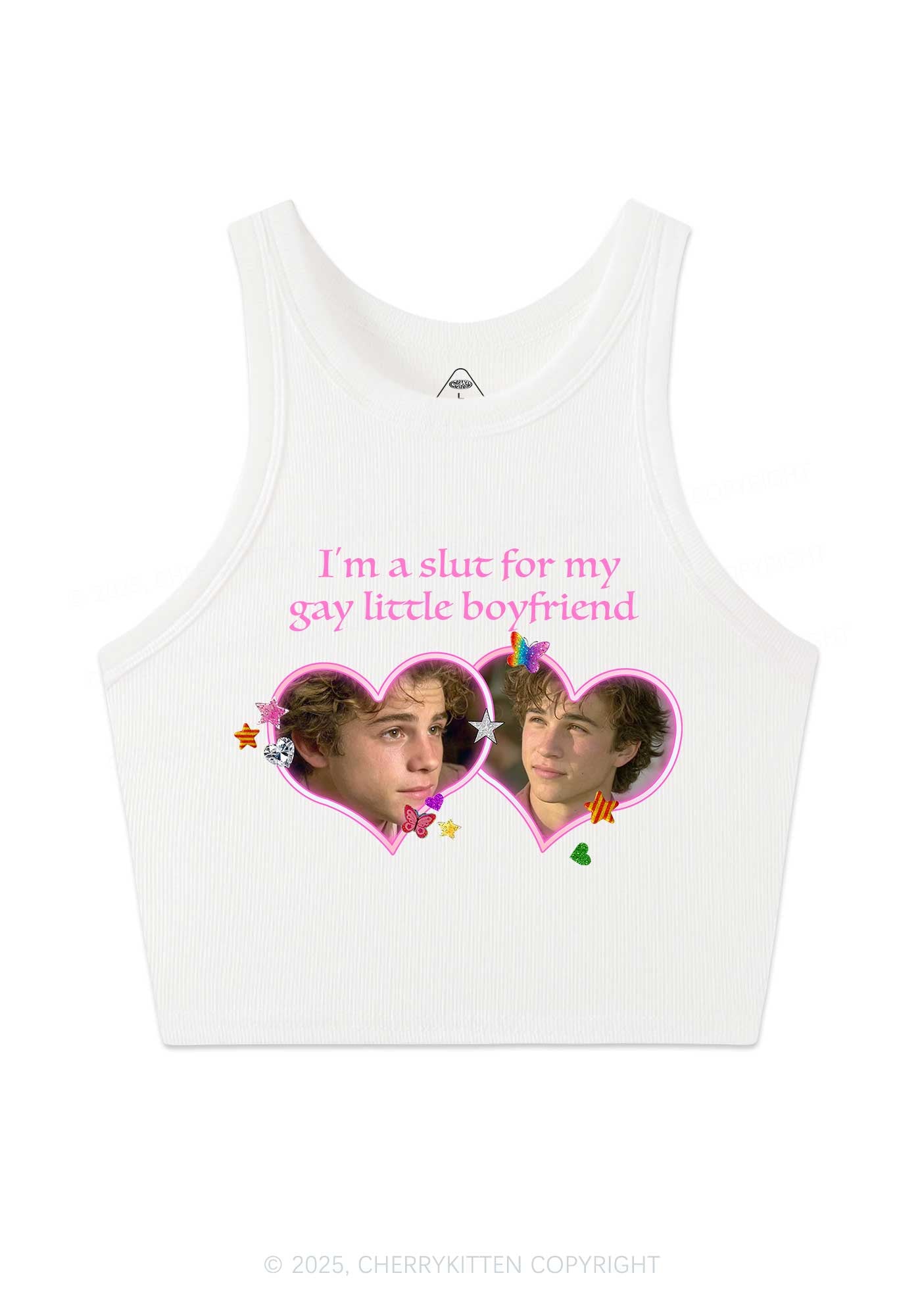 Custom Slxt Gay BF Photo Y2K Crop Tank Top Cherrykitten