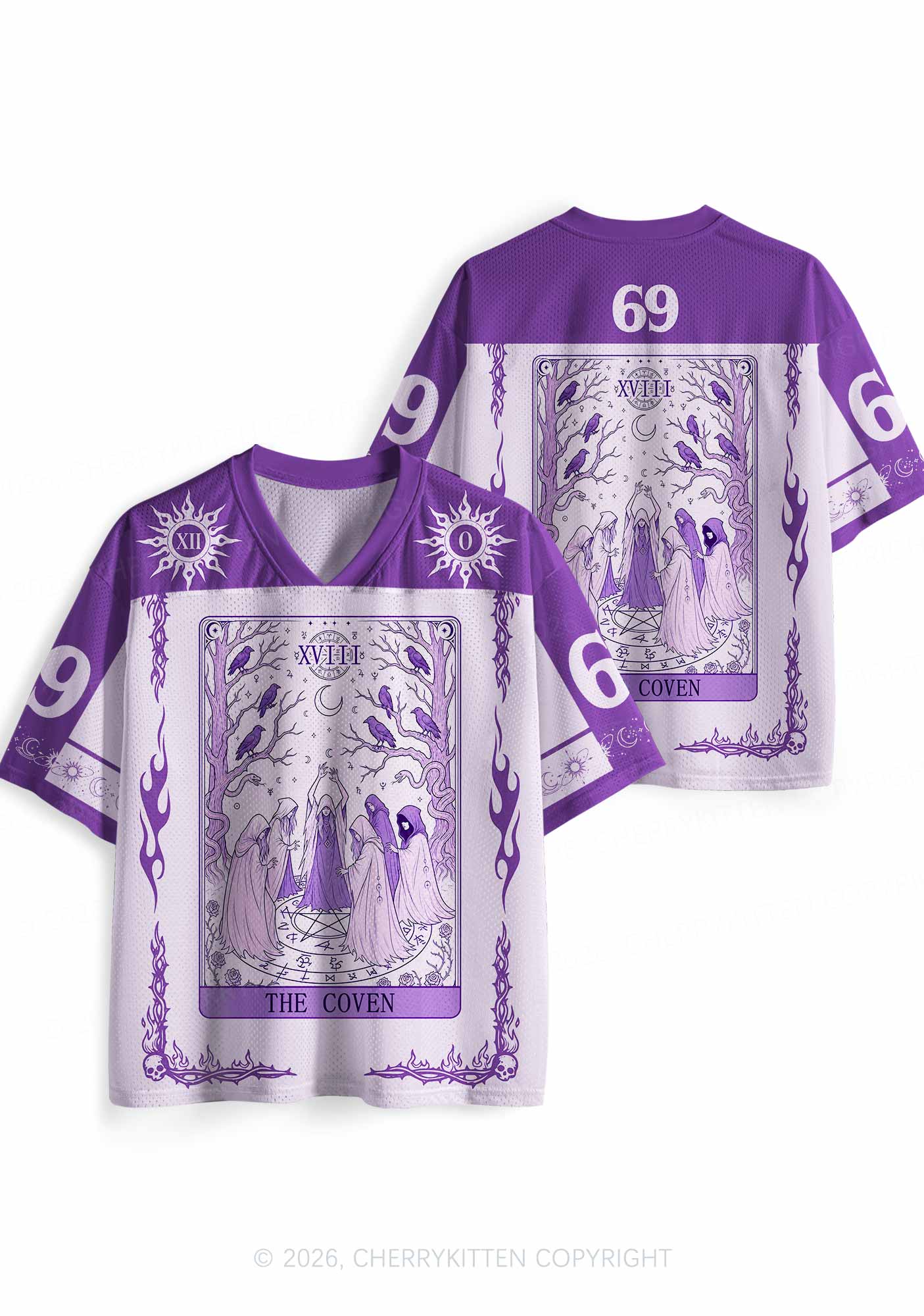 Halloween Purple The Coven Y2K Sport Jersey Shirts Cherrykitten