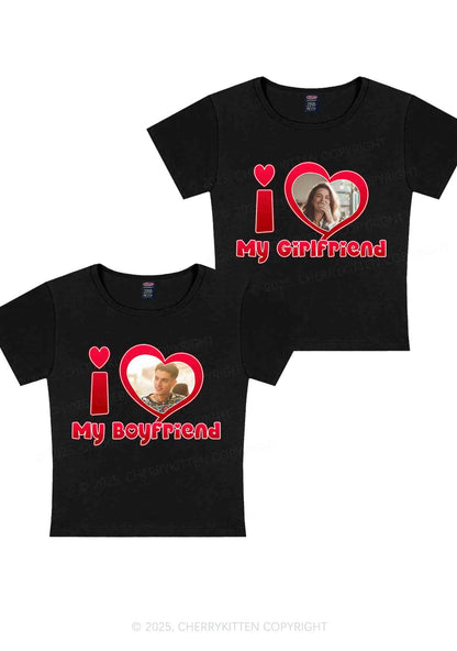 Custom BF GF Red Heart Y2K Valentine's Day Baby Tee Cherrykitten