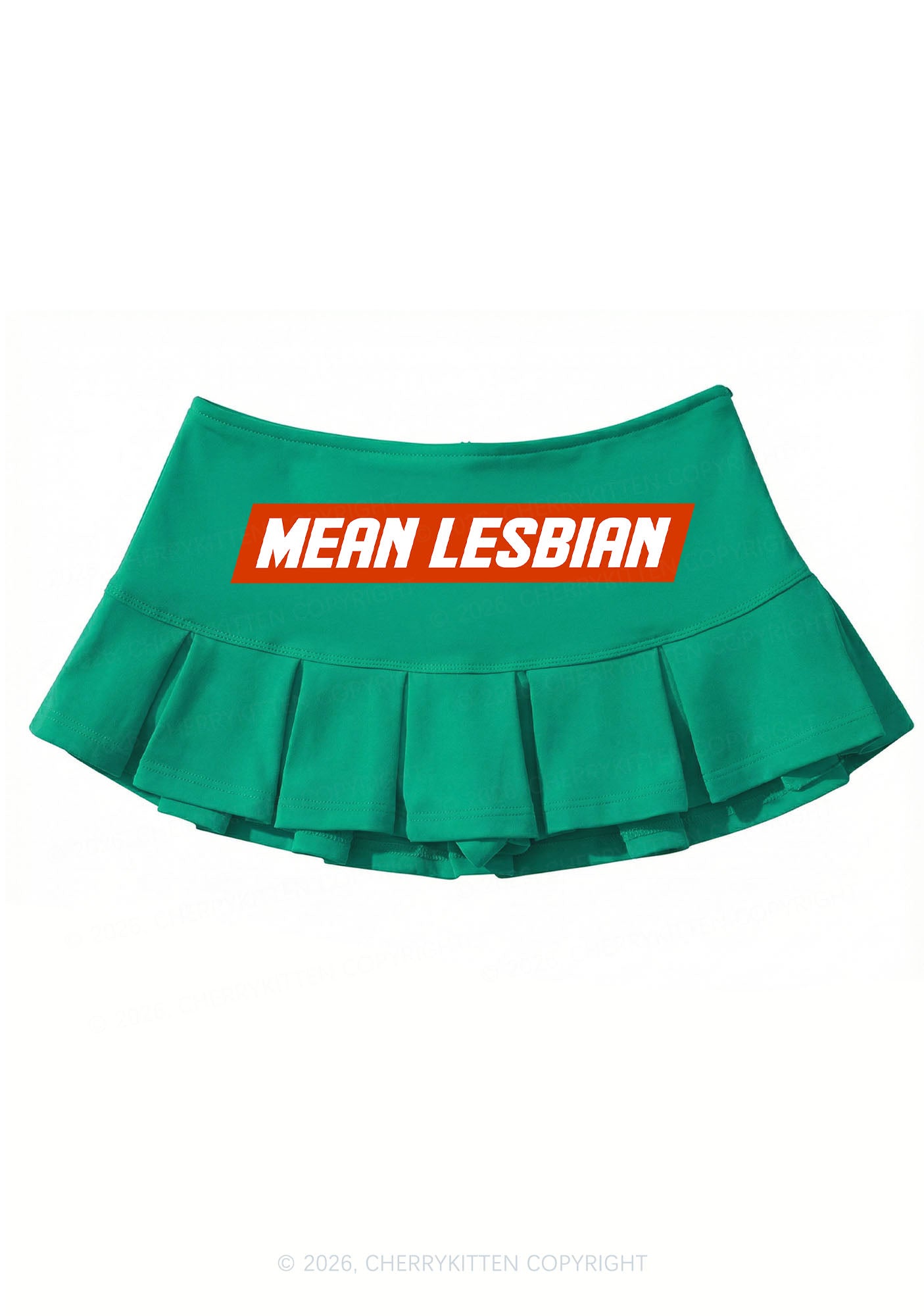 Mean Lesbian Pride Y2K Mini Pleated Skirts Cherrykitten