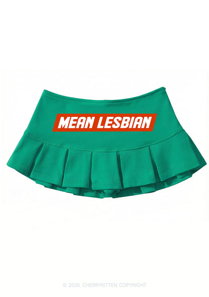 Mean Lesbian Pride Y2K Mini Pleated Skirts Cherrykitten