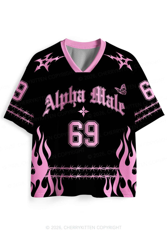 Pink Alpha Male Butterfly Pride Y2K Sport Jersey Shirts Cherrykitten