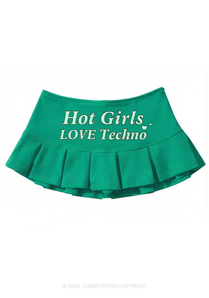 Hot Girls Love Techno Y2K Mini Pleated Skirts Cherrykitten