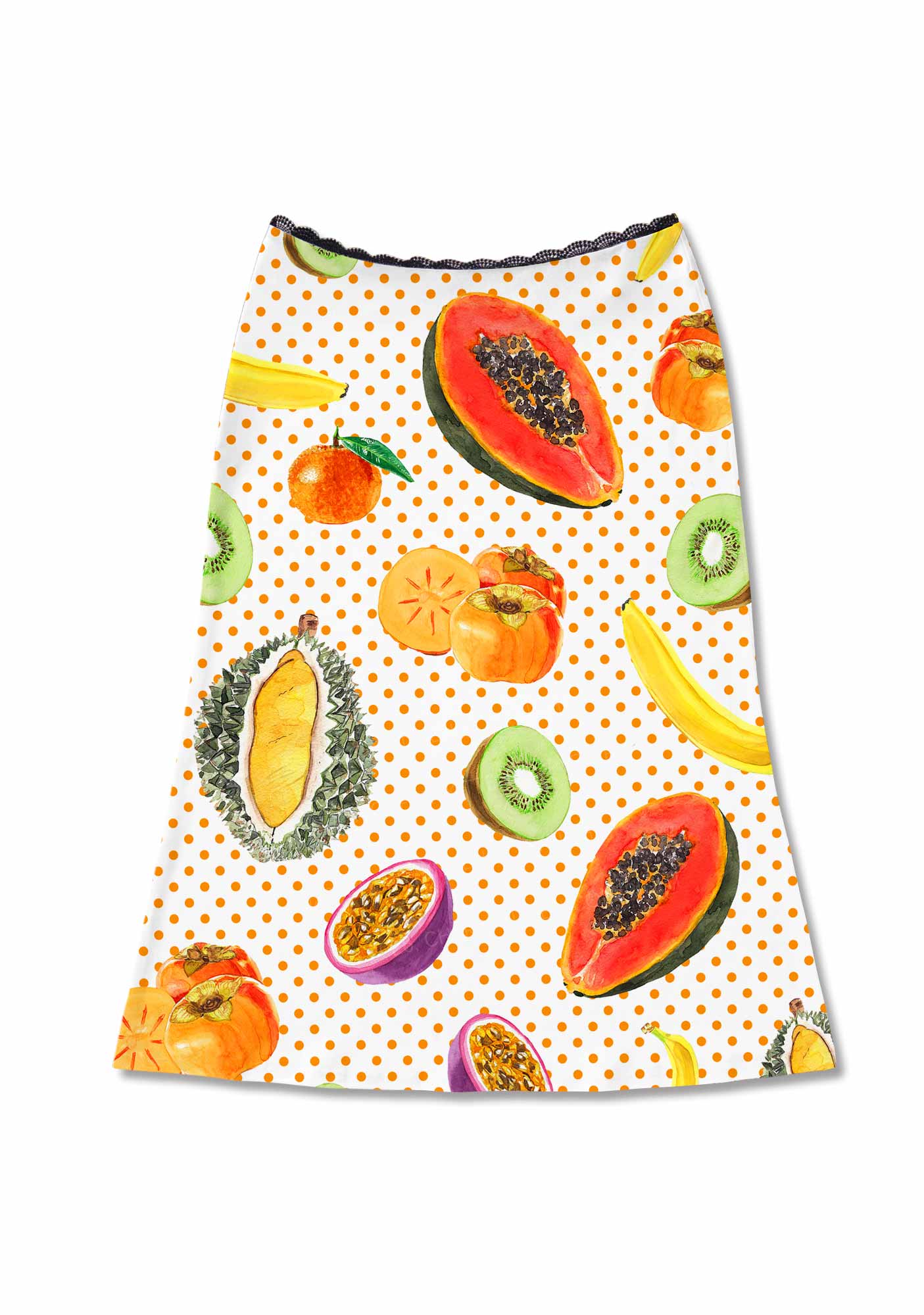 Fruity Dots Pride Y2K Print Midi Skirt Cherrykitten